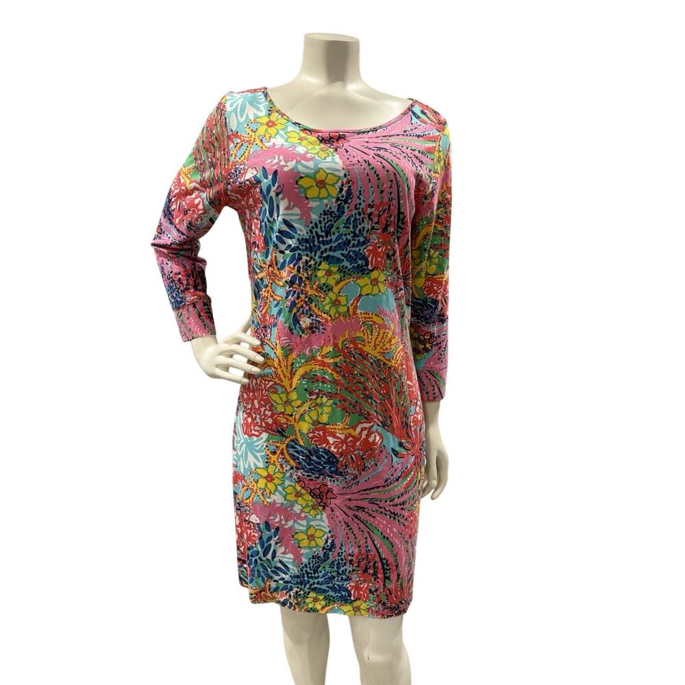 Lilly Pulitzer Marlowe Dress Fishing for Compliments Ocean Print Dress Sz Medium
